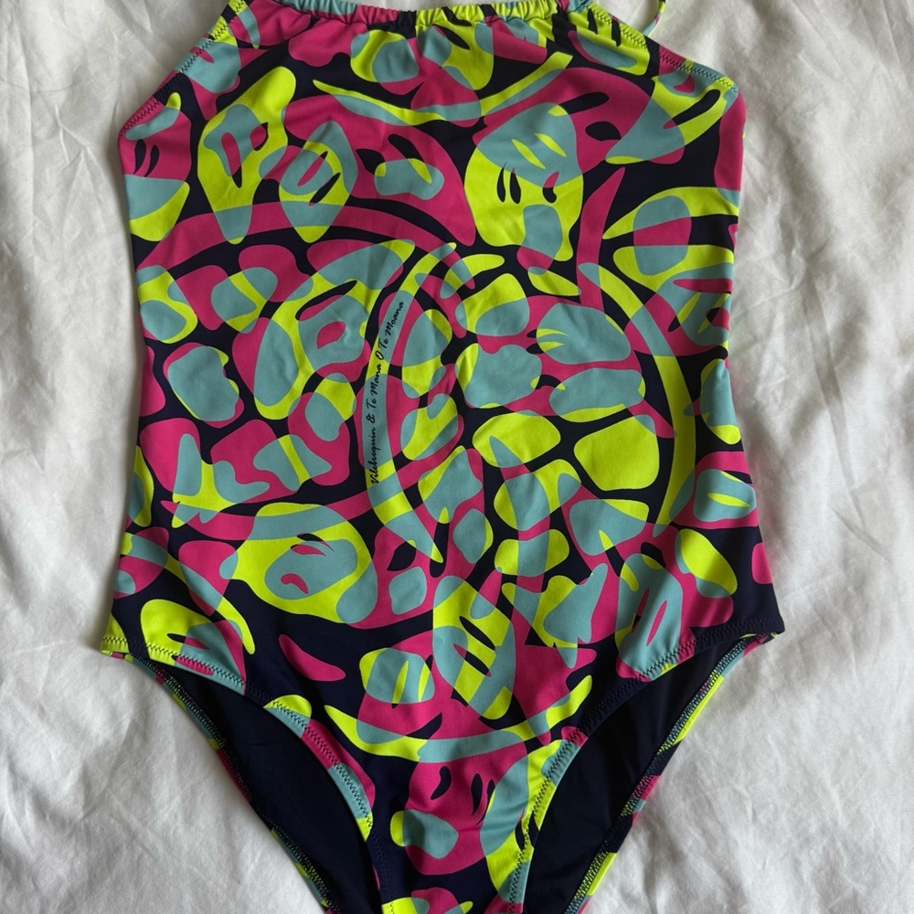 Vilebrequin Kids Swim One Piece - Pink and Green